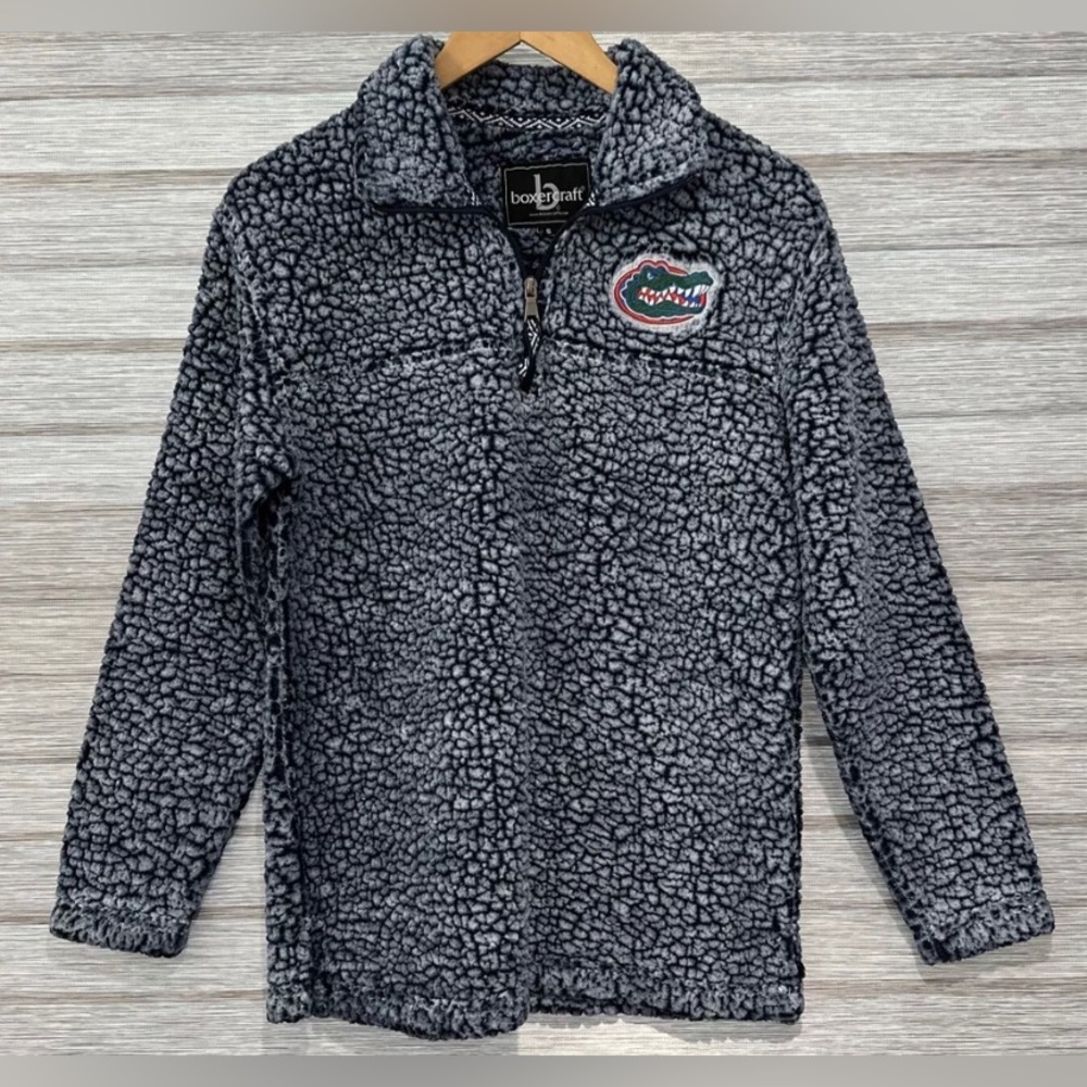 Boxercraft Sherpa Florida Gators 1/4 Zip Pullover Womens S Gray Football NCAA